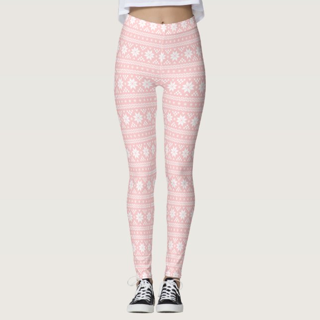 Light Pink Fair Isle Leggings (Front)