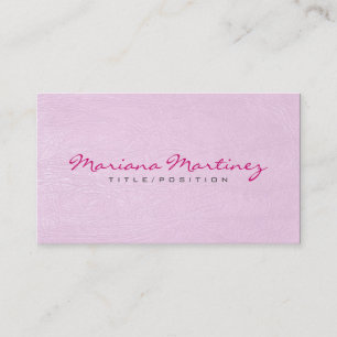 Light Pink Faux Leather Look Texture Business Card