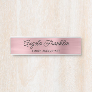 Light Pink Faux Metallic Foil Door Sign