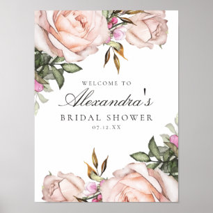 Light Pink Floral Bridal Shower Poster