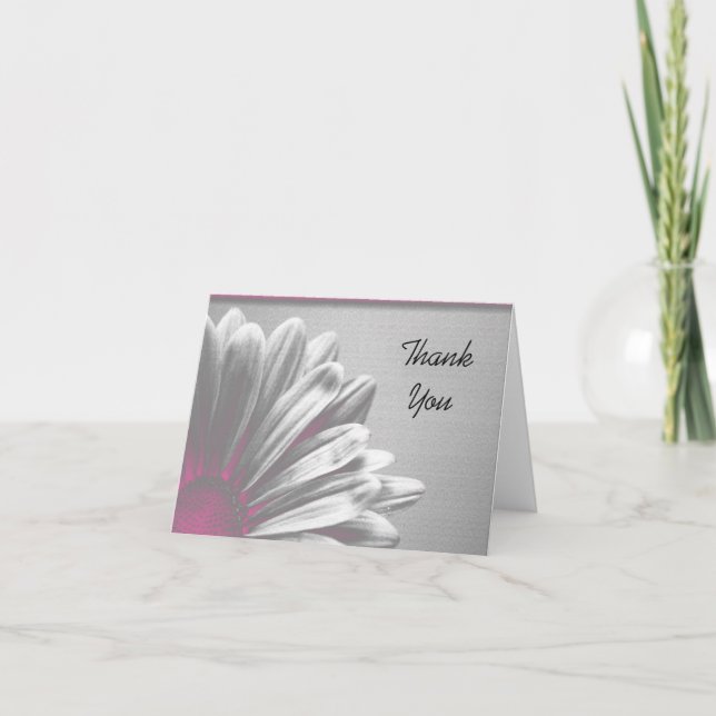 Light Pink Floral Highlights Thank You Card (Front)