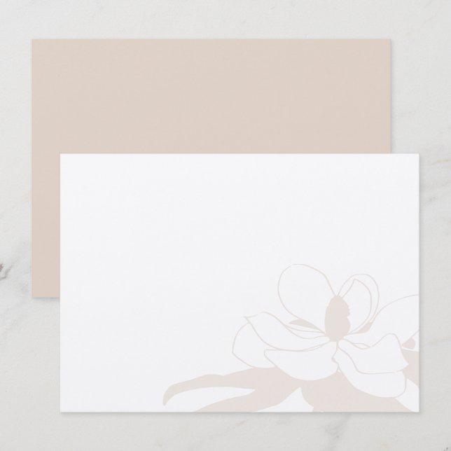 Light Pink Flower Lily Simple Modern Stationary Thank You Card (Front/Back)