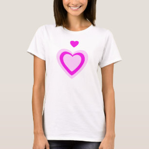 LIGHT PINK FUCHSIA HEARTS T-Shirt