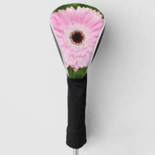 Light Pink Gerbera Daisy Floral Personalised Golf Head Cover