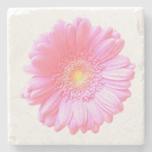 Light pink gerbera daisy stone coaster
