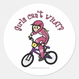 Light Pink Girls BMX Classic Round Sticker