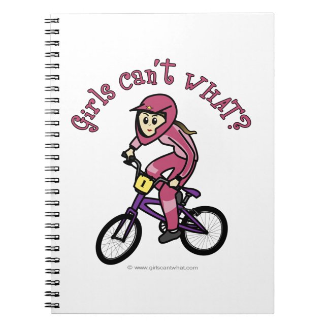 Light Pink Girls BMX Notebook (Front)