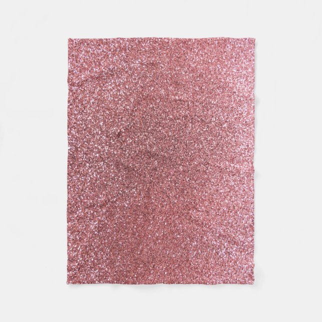 Light pink glitter fleece blanket (Front)