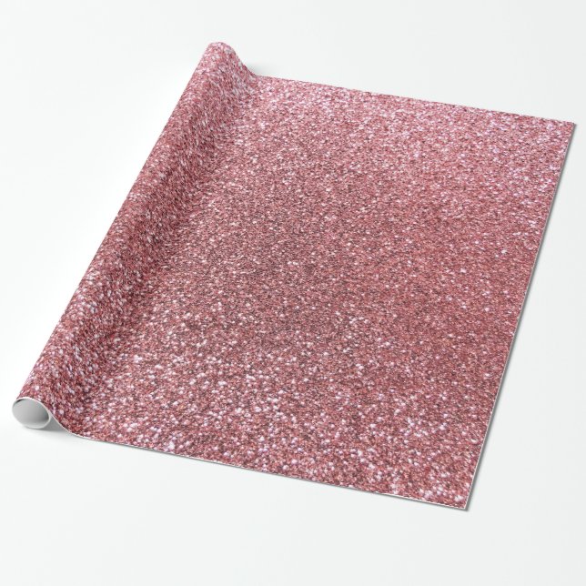 Light pink glitter wrapping paper (Unrolled)