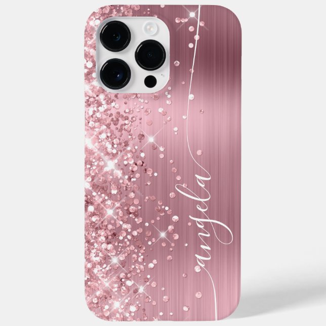 Light Pink Glittery Glam Signature Case-Mate iPhone Case (Back)