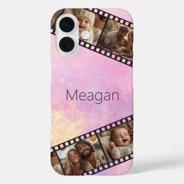 Light Pink & Gold Film Strip Photo  Case-Mate iPhone Case (Back)