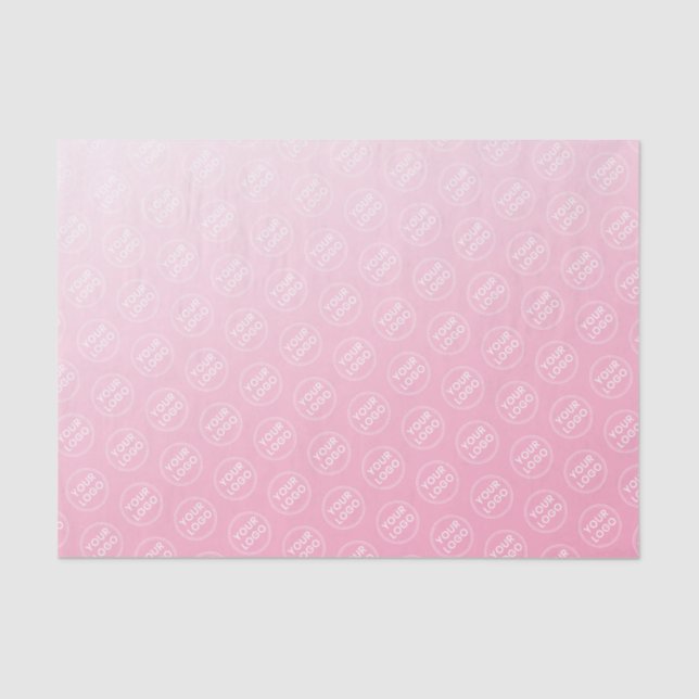 Light pink gradient logo business packaging tissue paper (Front)