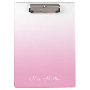 Light Pink Gradient Personalised Teacher Clipboard