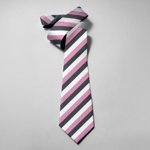 Light Pink Gray White Stripes Vintage 70s 80s Tie