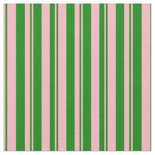 Light Pink & Green Coloured Stripes/Lines Pattern Fabric
