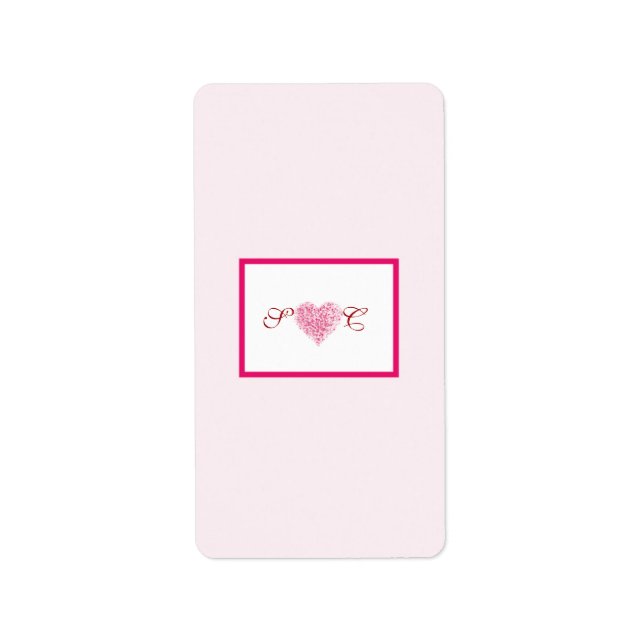 Light Pink Heart Wedding Hershey's Mini Wrapper Label (Front)