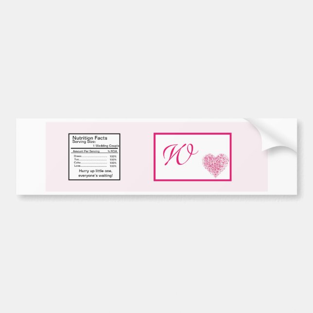 Light Pink Heart Wedding Water Bottle Label (Front)