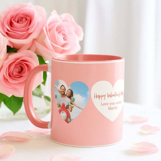 Light pink hearts photo Valentine's Day Mug (Creator Uploaded)
