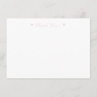 Light Pink Hearts Thank You Flat Card