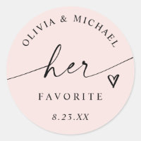 Light Pink Her Favorite Script Wedding Treat Bag