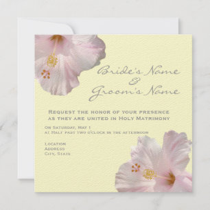 Light Pink Hibiscus Wedding Invitation