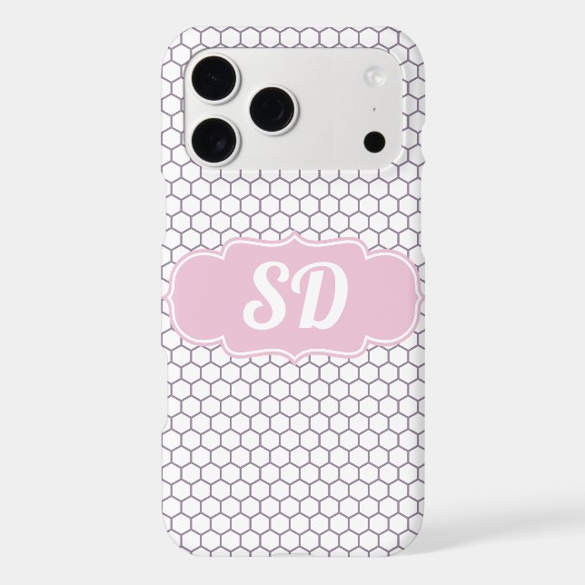 Light Pink Honeycomb Custom Monogram (Back)