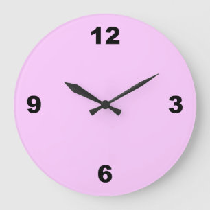 Light Pink Large Black Numbers Wall Clock