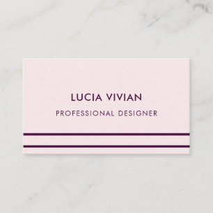Light Pink Line Minimalist Modern Professional Business Card