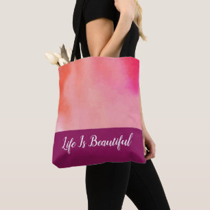Light Pink Magenta Watercolor Tote Bag
