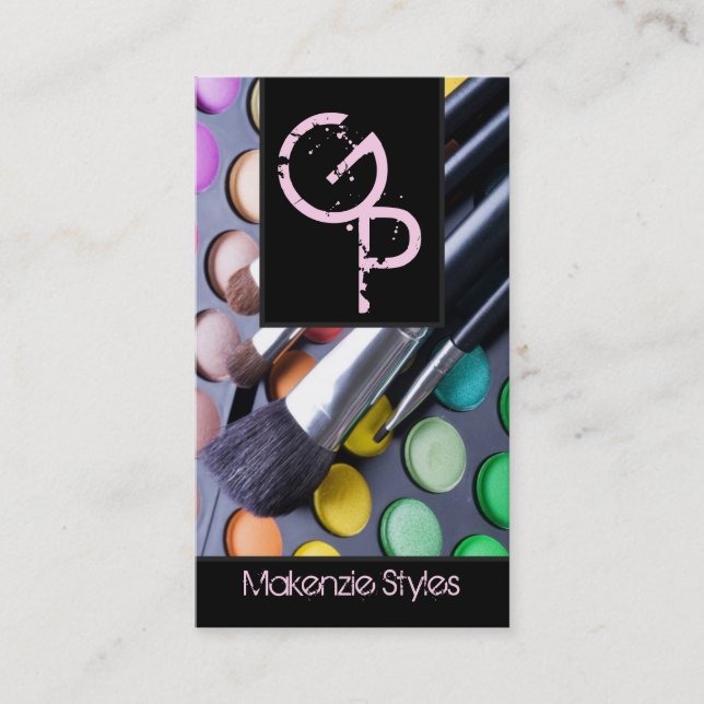Light Pink Make Up Artist Palette Business Card (Front)