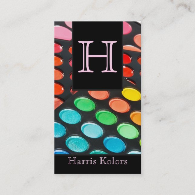 Light Pink Make Up Artist Palette Business Card (Front)