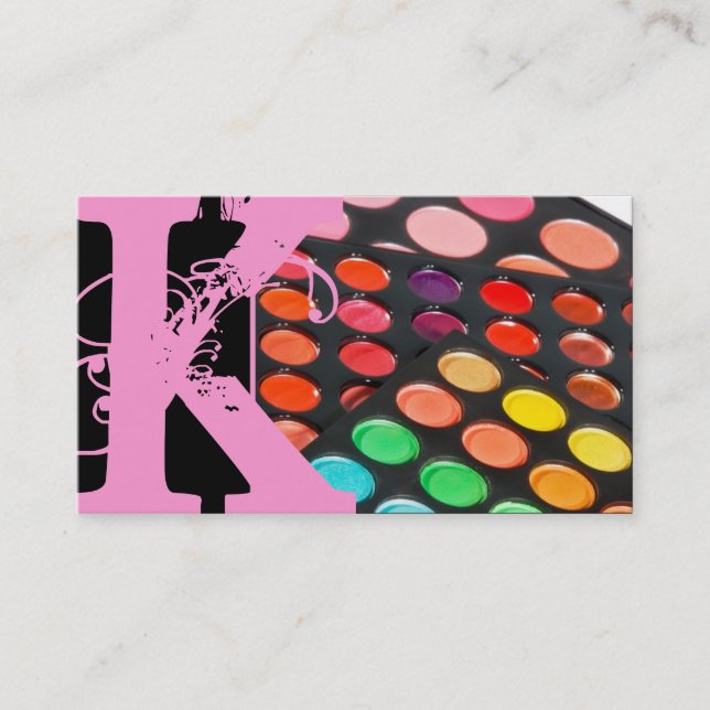 Light Pink Make Up Artist Palette Business Card (Front)