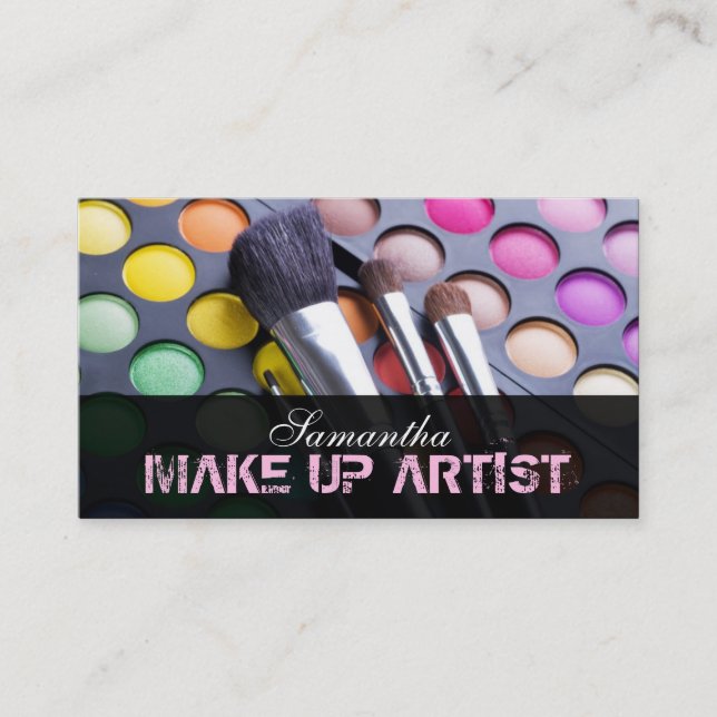 Light Pink Make Up Artist Palette Business Card (Front)