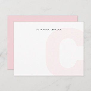 Light Pink Monogram Background Full Name Card
