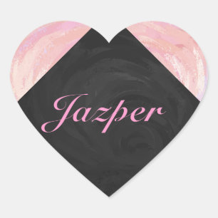 Light Pink Monogram Heart Sticker