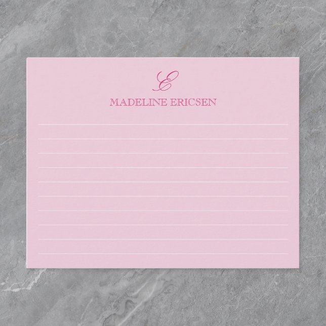 Light Pink Monogram Lined Card (Creator Uploaded)