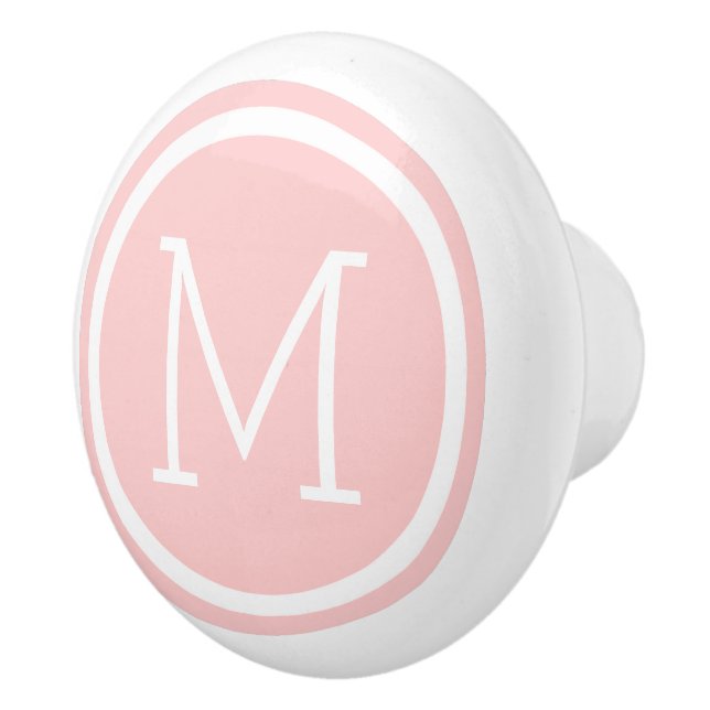 Light Pink Monogram Personalised Drawer Knob (Right)