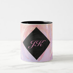 Light Pink Monogram Two-Tone Coffee Mug