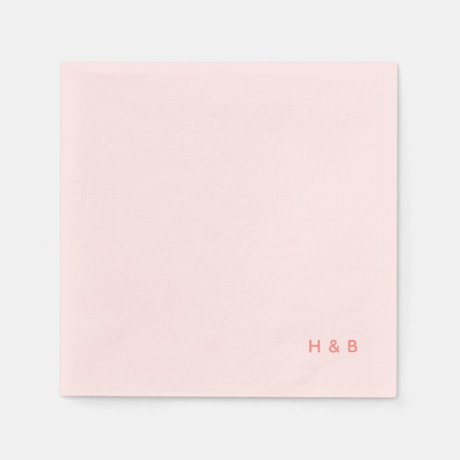 Light Pink Monogrammed Bachelorette Party Napkin (Front)