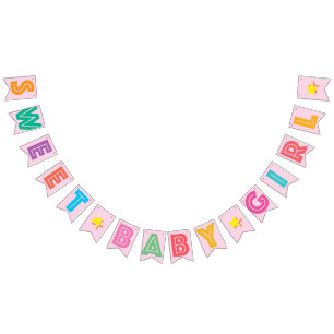 LIGHT PINK MULTICOLORED ☆ SWEET BABY GIRL ☆ SIGN
