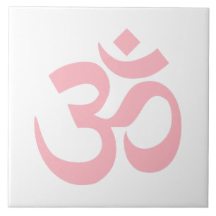 Light Pink Om Symbol Tile