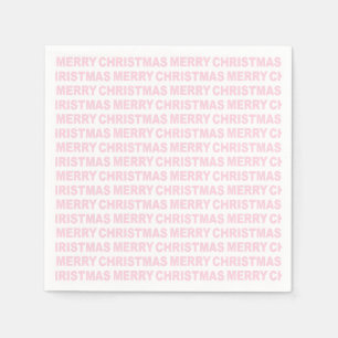 Light Pink on White Christmas Typography Napkin