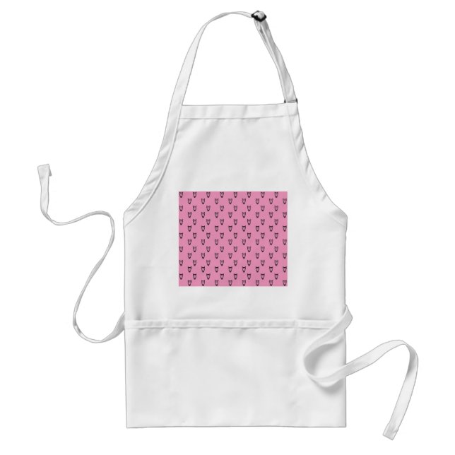 Light pink owl pattern standard apron (Front)