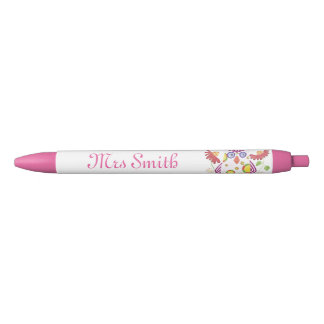 Light pink owl teacher personalised pen