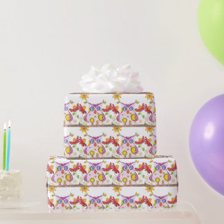 Light pink owl wrapping paper