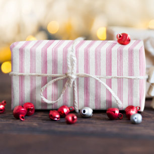 Light Pink Painted Stripes Wrapping Paper Sheet