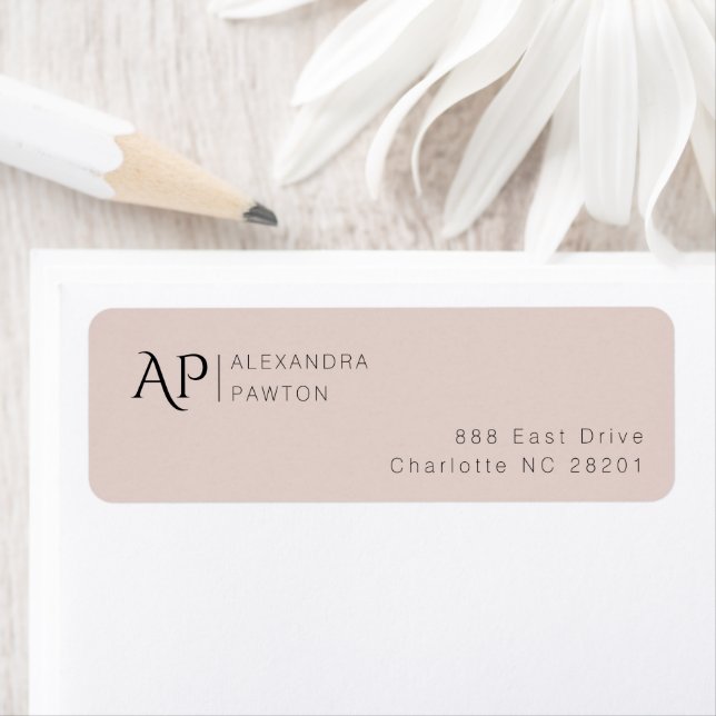 Light Pink Personalised Monogram Return Address (Insitu)