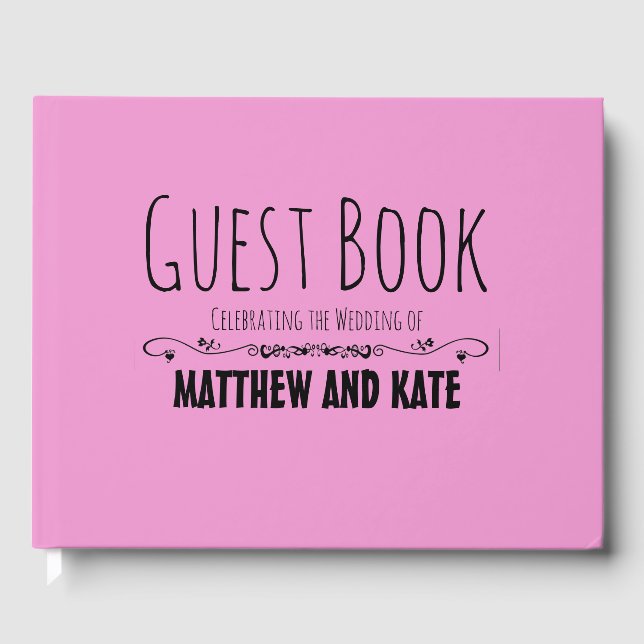 Light Pink Personalised Unique Wedding Guest Book (Front)