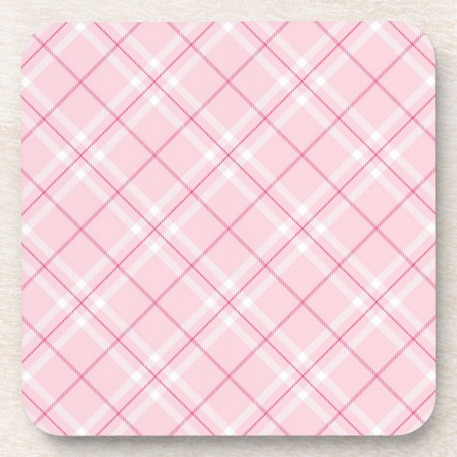 Light Pink Plaid Coaster (Front)