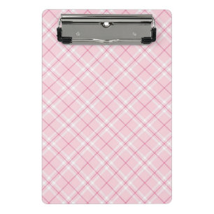 Light Pink Plaid Mini Clipboard